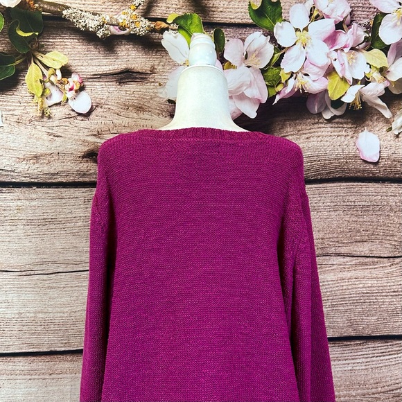 SOLD 🛍️ Jones New York Women’s Cotton Raspberry Cable Knit Sweater Plus 3X - Picture 6 of 9